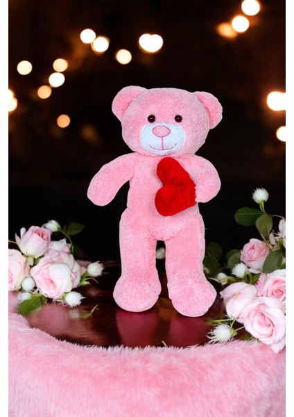 Kalpli Peluş Ayıcık - Sevgiliye Çok Özel Kalpli Peluş Ayıcık