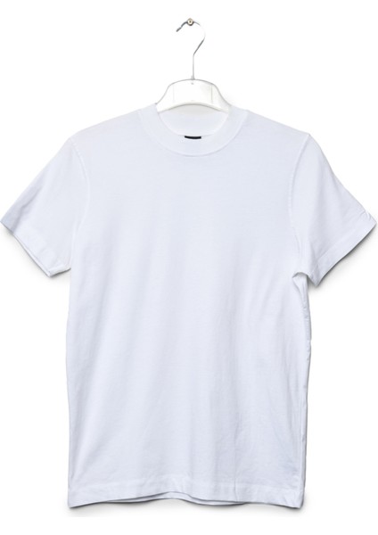 Bisiklet Yaka Kısa Kollu Erkek Tişört - Beyaz Xl