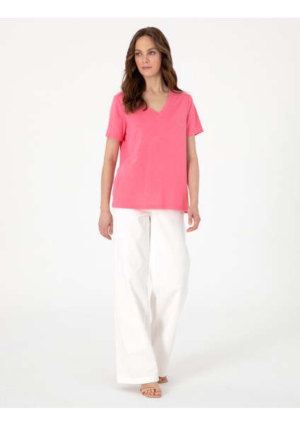 Kadın Pembe Regular Fit Tişört 50301461-VR041 modelleri