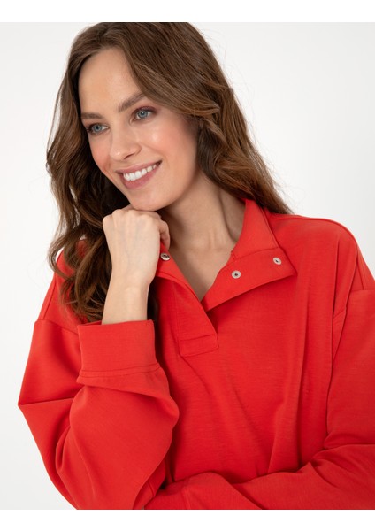 Kadın Kırmızı Comfort Fit Sweatshirt 50301338-VR030