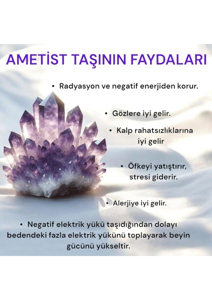 Doğal Ametist Taşı Mor Bileklik indirimleri