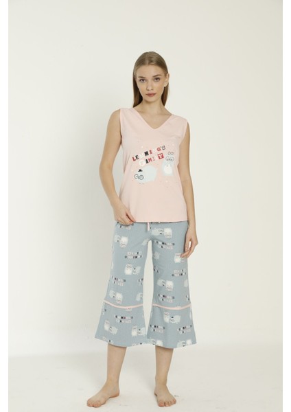 Kapri Pijama Takımı - Amerikan Pamuk - Yazlık Pijama takımı kadın , by RUBINA secret™