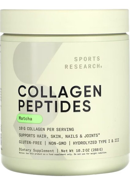 Collagen Peptides Matcha 10.2 Oz 288 gr
