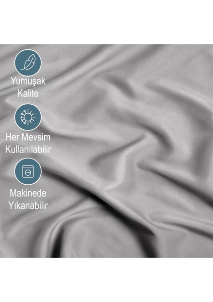 Mikrofiber Ekonomik Penye Lastikli Çarşaf Fitted Full Kenar Tek Kişilik Çarşaf Açık Gri 180 x 200