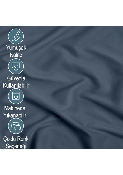 Mikrofiber Ekonomik Penye Lastikli Çarşaf Fitted Full Kenar Tek Kişilik Çarşaf Indigo 180 x 200