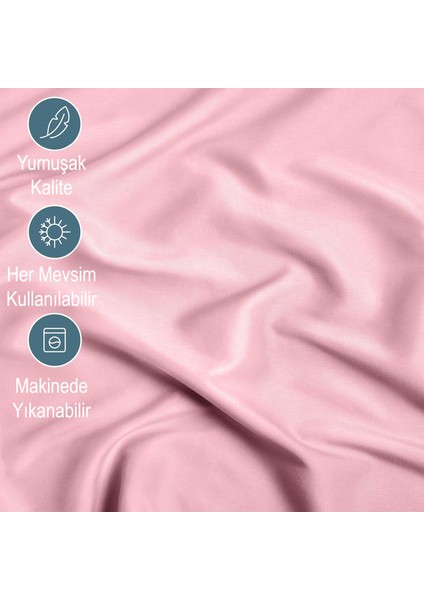 Mikrofiber Ekonomik Penye Lastikli Çarşaf Fitted Full Kenar Tek Kişilik Çarşaf Pembe 160 x 200