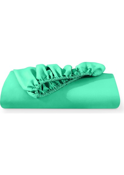 Mikrofiber Ekonomik Penye Lastikli Çarşaf Fitted Full Kenar Tek Kişilik Çarşaf Mint 160 x 200