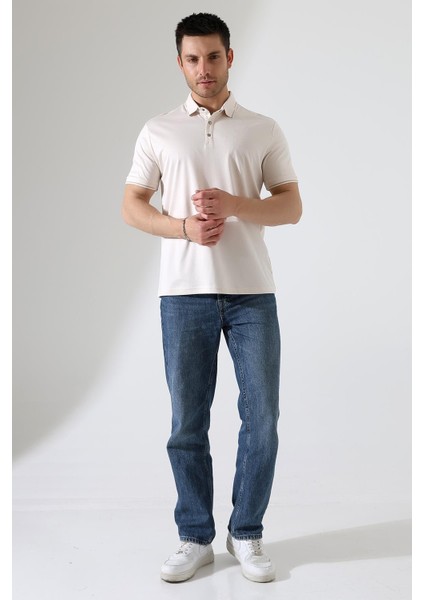 Erkek Çıt Çıt Detaylı Pamuklu Polo Yaka T-Shirt