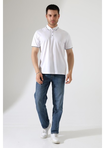 Erkek Çıt Çıt Detaylı Pamuklu Polo Yaka T-Shirt