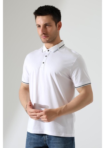 Erkek Çıt Çıt Detaylı Pamuklu Polo Yaka T-Shirt fırsatları