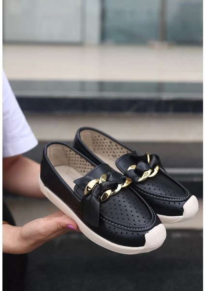 Riwan Siyah Cilt Babet Ayakkabı