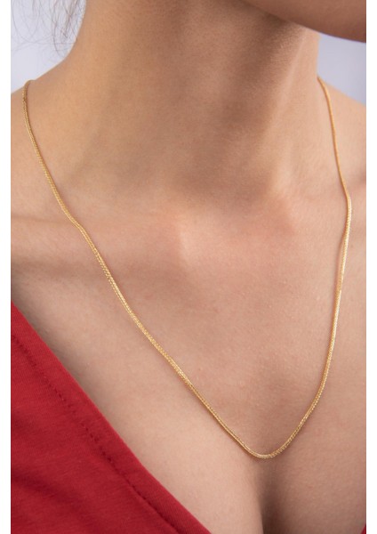 14 Ayar Altın İpek Zincir Kolye 1.05 mm