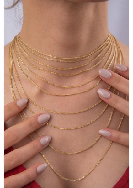 14 Ayar Altın İpek Zincir Kolye 1.05 mm modelleri