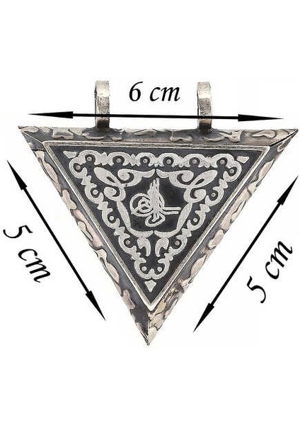 Gümüş Üçgen Içi Açılabilen Tuğra Muskalık Kolye fiyatları