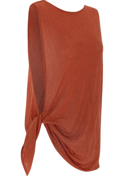 Lurex Simli Kahverengi Tunik