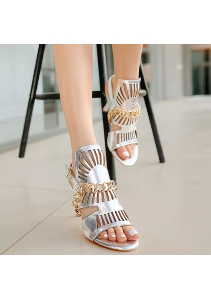 Lidya Gümüş Cilt Topuklu Ayakkabı fırsatları