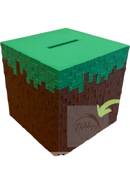 Minecraft Kumbara Blok Veya Küp Tasarımlı Kumbara Parabox 10X10 cm