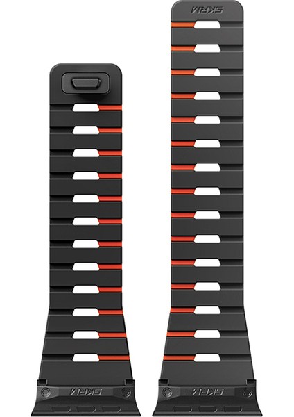 Watch 10 46MM Gemini Serisi Tpu Magnetik Silikon Kordon Siyah-Turuncu modelleri