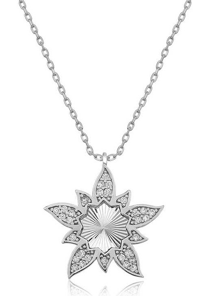 ​Gümüş Lotus Çiçeği Bayan Kolye