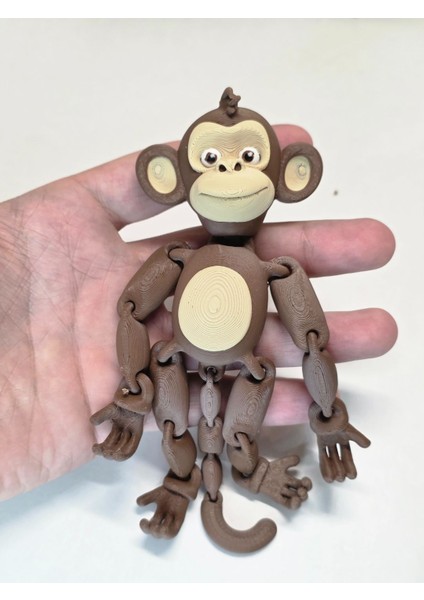Hareketli 3D Baskı Maymun Figürü – Dekoratif Oyuncak
