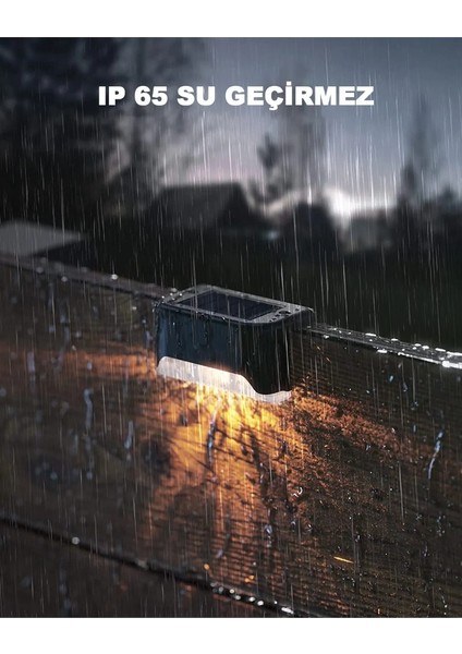 4 Adet L Solar LED Güneş Enerjili Su Geçirmez Köşebent LED Işık Merdiven Veranda Bahçe Aydınlatma