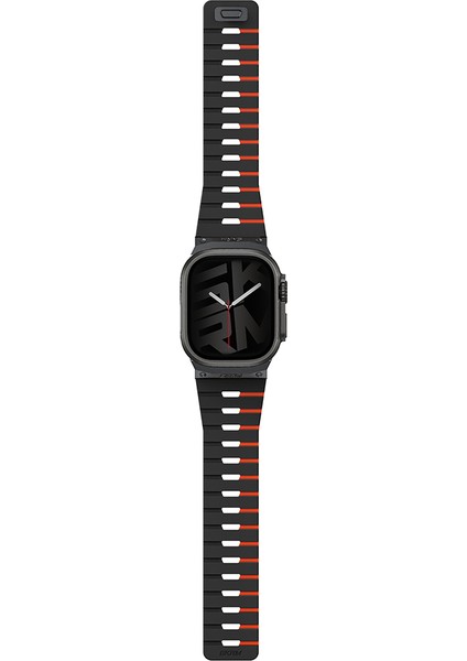 Watch 42MM Gemini Serisi Tpu Magnetik Silikon Kordon Siyah-Turuncu fiyatları