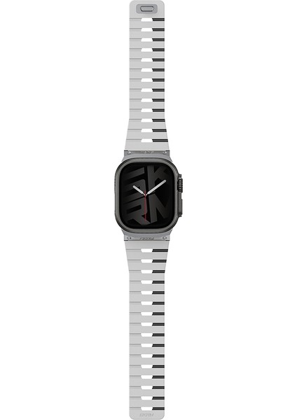 Watch Ultra 49MM Gemini Serisi Tpu Magnetik Silikon Kordon Beyaz-Siyah fiyatları
