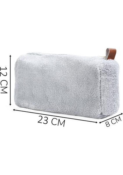 Ayıcı Oyuncak Fermuarlı Peluş Makyaj Çantası (Kısa Tüylü) – Kadınlar Için En Yeni Makyaj Çantası