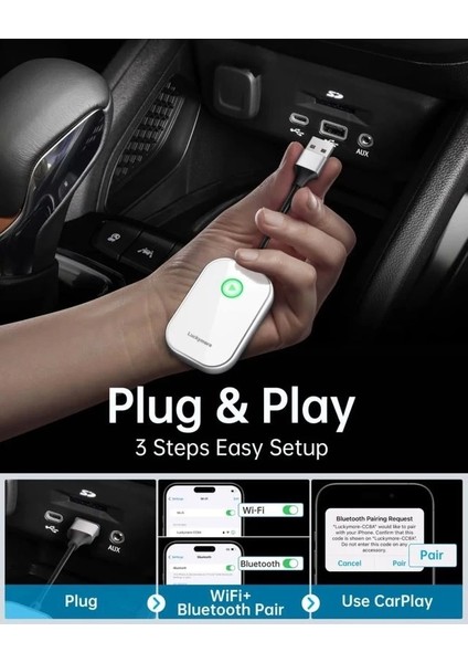 Kablosuz Carplay Adaptörü White
