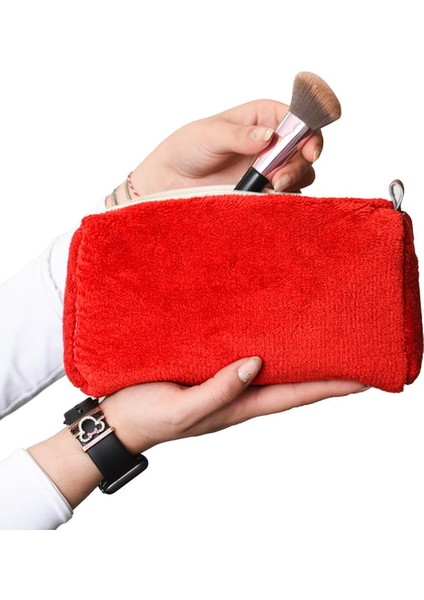 Ayıcı Oyuncak Fermuarlı Peluş Makyaj Çantası (Kısa Tüylü) – Kadınlar Için En Yeni Makyaj Çantası