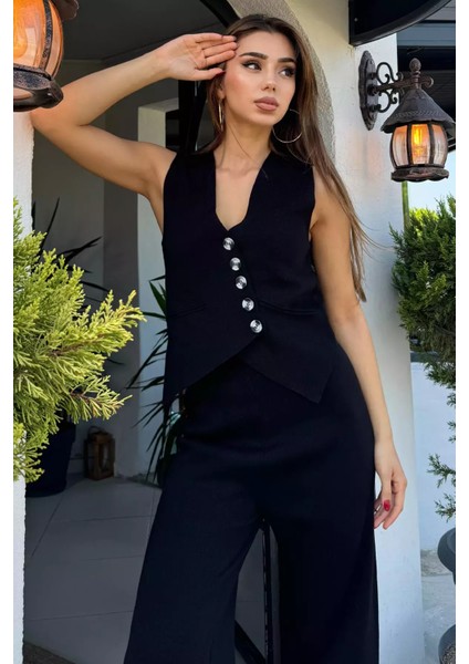 Yelek Pantolon Triko Ikili Takım