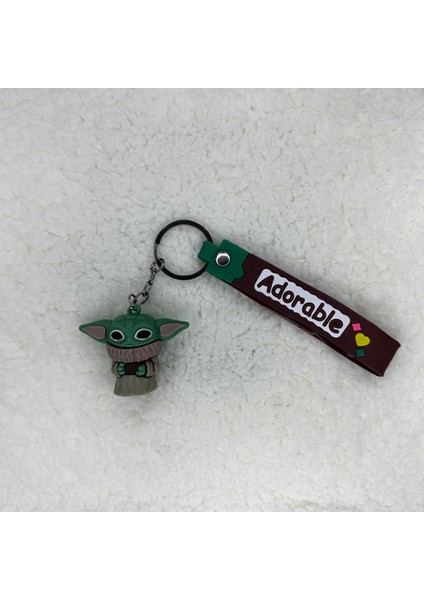 3D Silikon Kahverengi Baby Yoda Anahtarlık