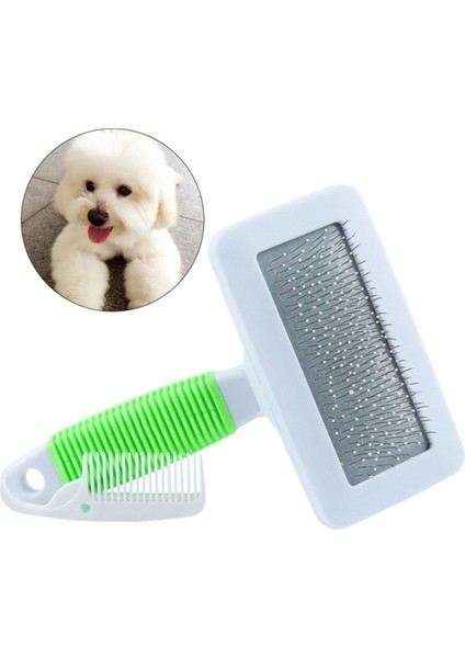 Kedi Köpek Evcil Hayvan Tüy Tarama Kma Fırçası Telli Taraklı Yeşil