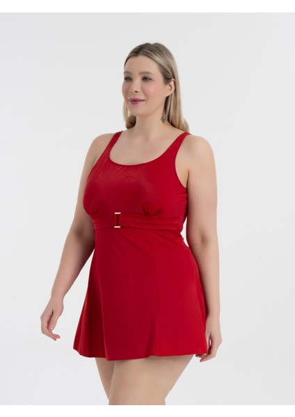 Kadın Büyük Beden Kırmızı Scarlett Tokalı Elbise Mayo fiyatları