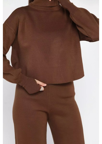 Crop Kazak Pantolon Triko Ikili Takım fırsatları