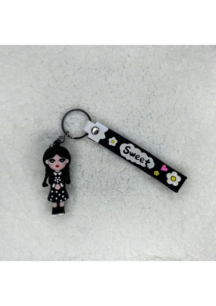 3D Silikon Wednesday Siyah Anahtarlık