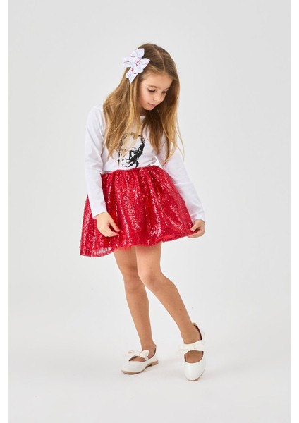Kırmızı Üzeri Pullu Kız Çocuk Etek - Gracie fırsatları