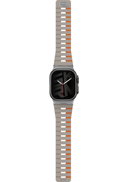 Watch 10 46MM Gemini Serisi Tpu Magnetik Silikon Kordon Gri-Turuncu fiyatları