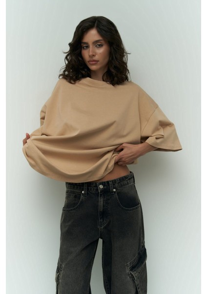 Tarzsokak I Like Mama Vizon Oversize fırsatları