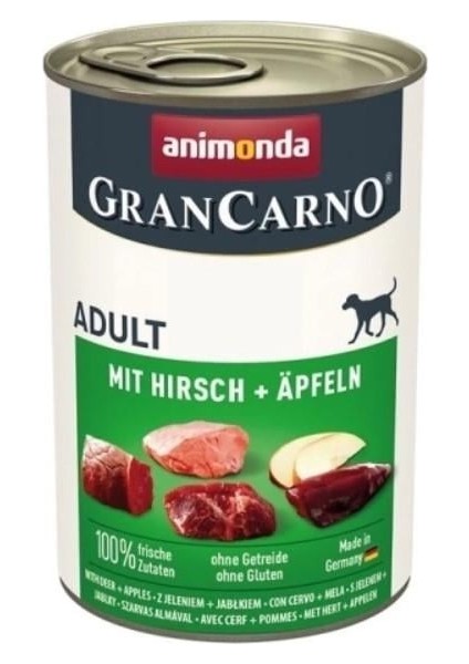 Grancarno Elmalı ve Geyik Etli Yetişkin Köpek Konservesi 400GR