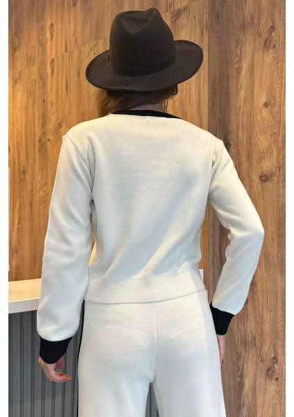 Kadın Taş Işlemeli Kazak Pantolon Triko Ikili Takım fırsatları