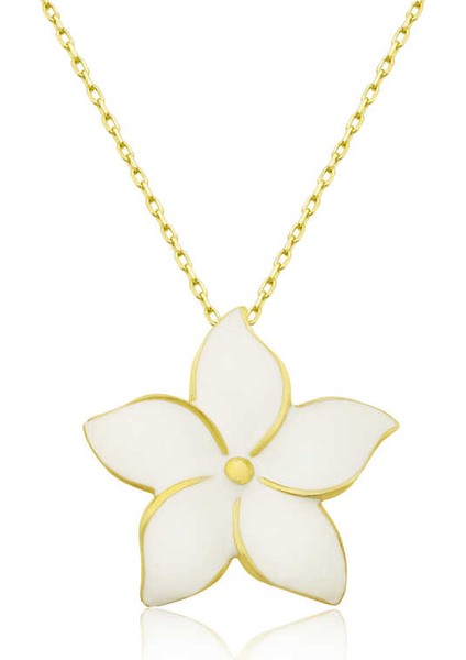 Gümüş Gold Yasemin Çiçeği Kadın Kolye