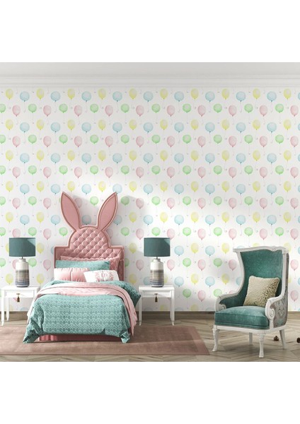Renkli Balonlar Çocuk Odası Duvar Kumaşı -Isı ve Ses Yalıtımlı modelleri