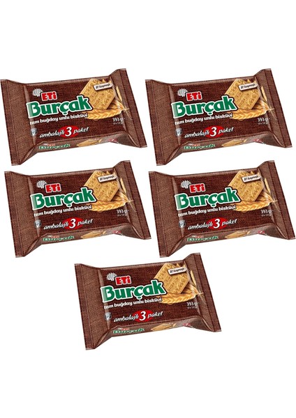 Burçak Bisküvi 393 gr (3X131 Gr) x 5 Paket