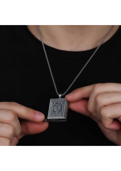 Gümüş Içi Açılabilen Muhammed Yazılı Muskalık Kolye modelleri