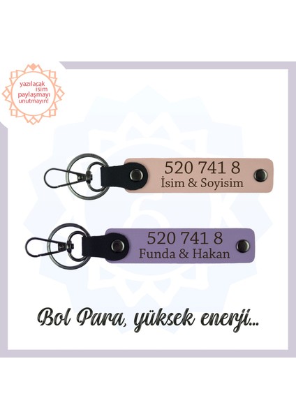 Yavru Ağzı-Mor Menekşe, İsminize Özel Enerji Manevi Huzur, 520 741 8 Başarı ve Denge 2'li Anahtarlık Set