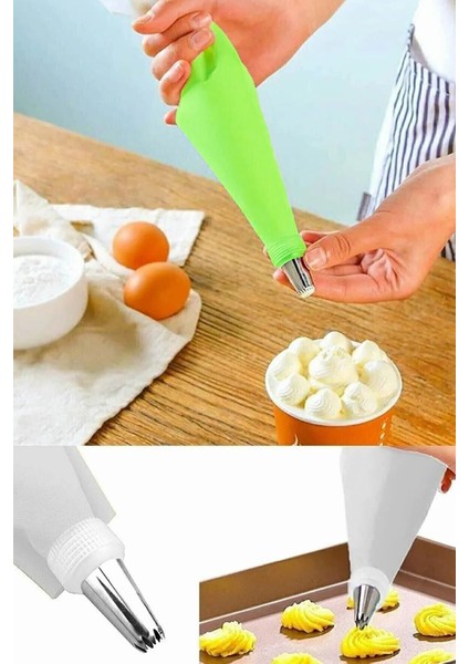 8 Parça Krema Sıkma Torbası Hamur Şekillendirici