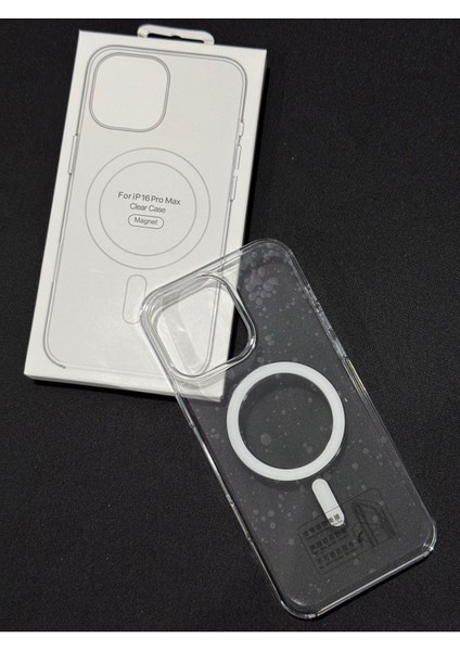 Apple iPhone 16 Pro Max Uyumlu Gerçek Magsafe Özellikli Sert Şeffaf Kılıf Animasyonlu