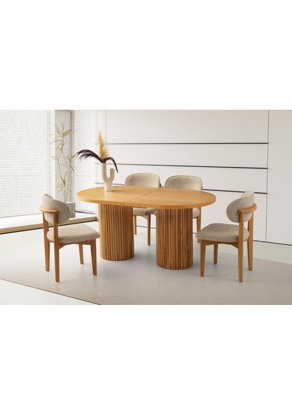 Truva Masa, Umay Sandalye, Natural, 160X90