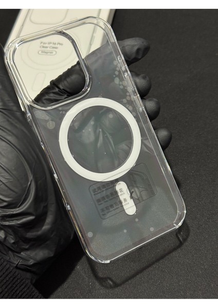 Apple iPhone 16 Pro Uyumlu Gerçek Magsafe Özellikli Sert Şeffaf Kılıf Animasyonlu indirimleri